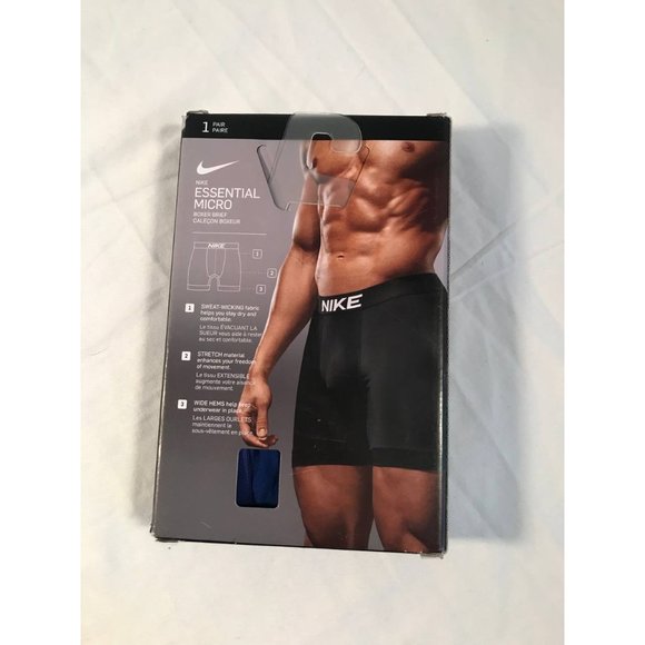 Nike Dri-Fit Micro Essential Boxer Briefs Mens sz Medium Blue NWT - Picture 3 of 4